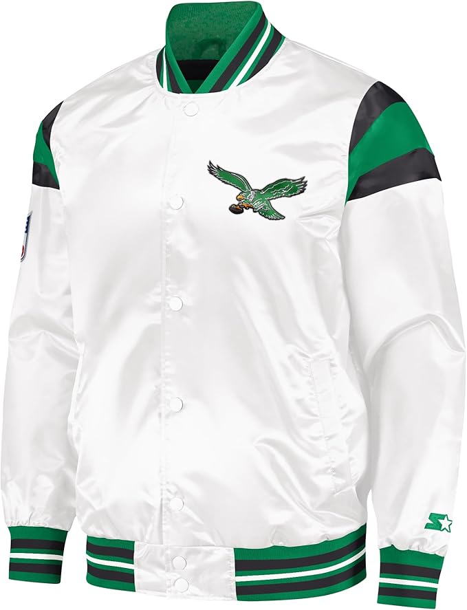 Starter Men's Vintage Philadelphia Satin Full-Snap Varsity Jacket