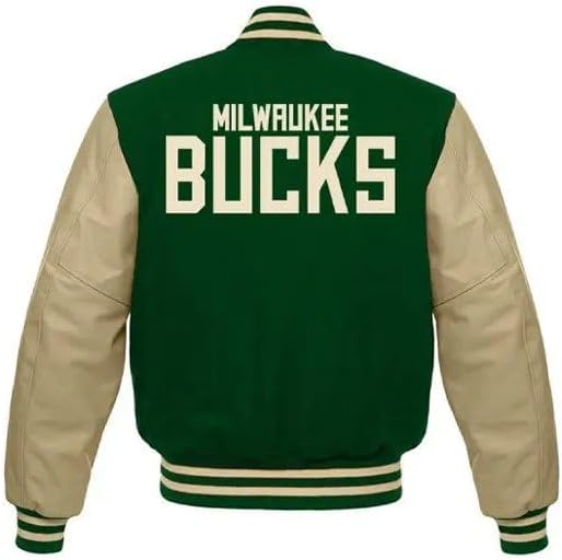 Men’s National Basketball League Varsity Jacket | Letterman Jacket with PU Leather Sleeves for Men