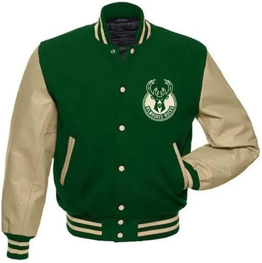 Men’s National Basketball League Varsity Jacket | Letterman Jacket with PU Leather Sleeves for Men