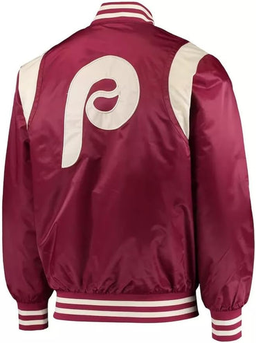 Philadelphia Phillies Full-Snap Lightweight satin varsity jacket | baseball sports letterman Bomber jacket for men’s