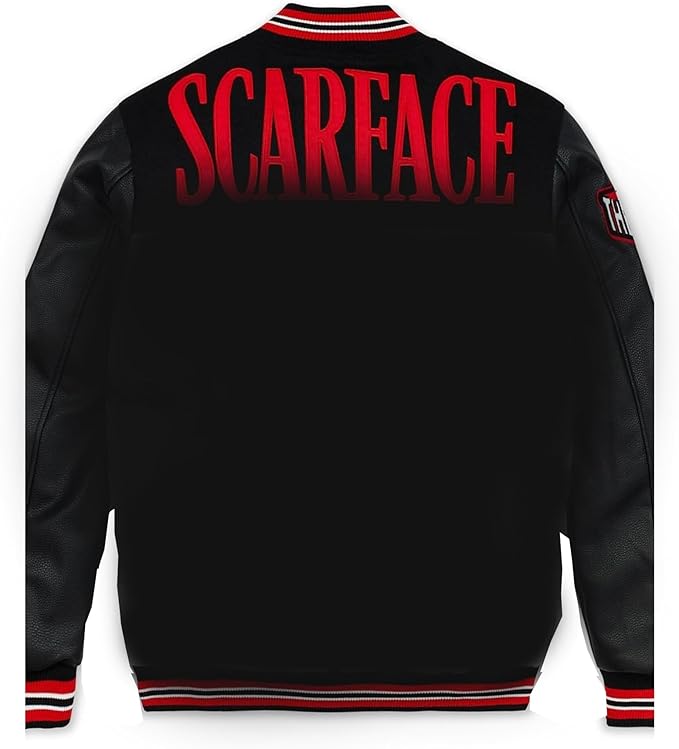 Scarface Varsity Jacket - Tony Montana Al Pacino Movie Inspired Mens Letterman Coat - Iconic Gangster Film Apparel for Fans