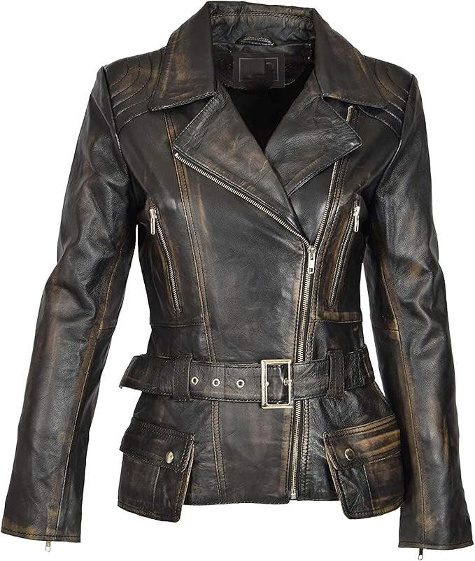 Womens Genuine Lambskin Leather Jacket | Classic rider leather jacket | Black Leather Jacket Women | Womens Leather Jacket