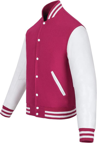 Varsity Jacket Baseball Letterman Jacket– Wool and Leather Premium Quality Unisex Basketball Jacket